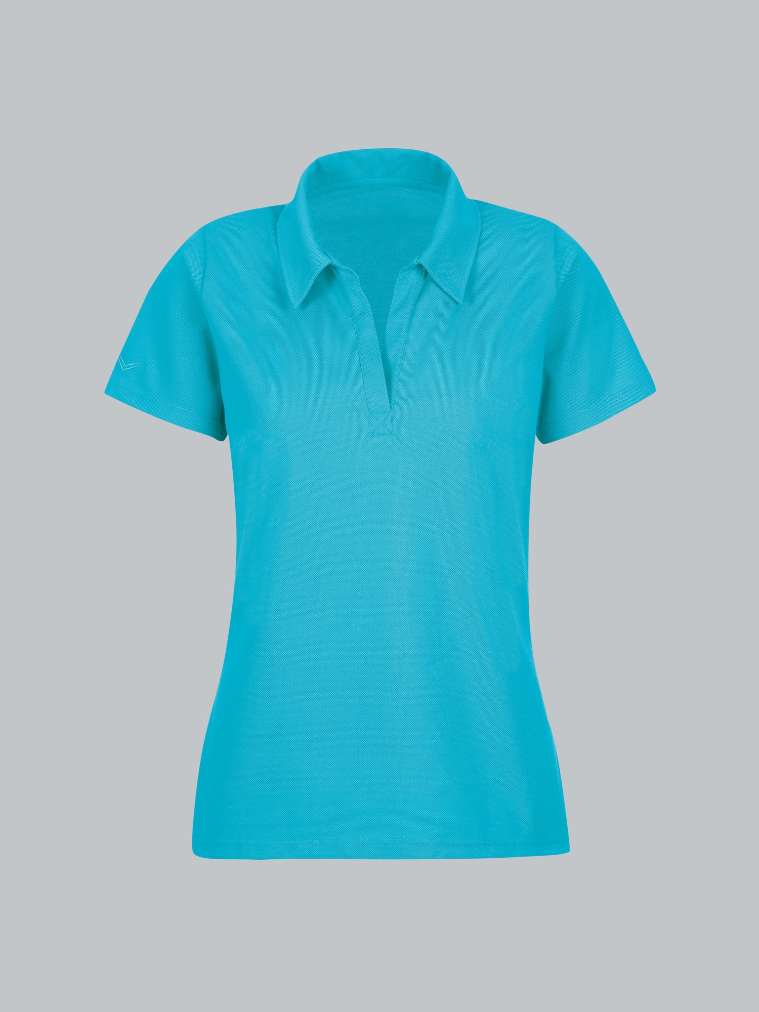 Poloshirt ohne Knopfleiste Azur