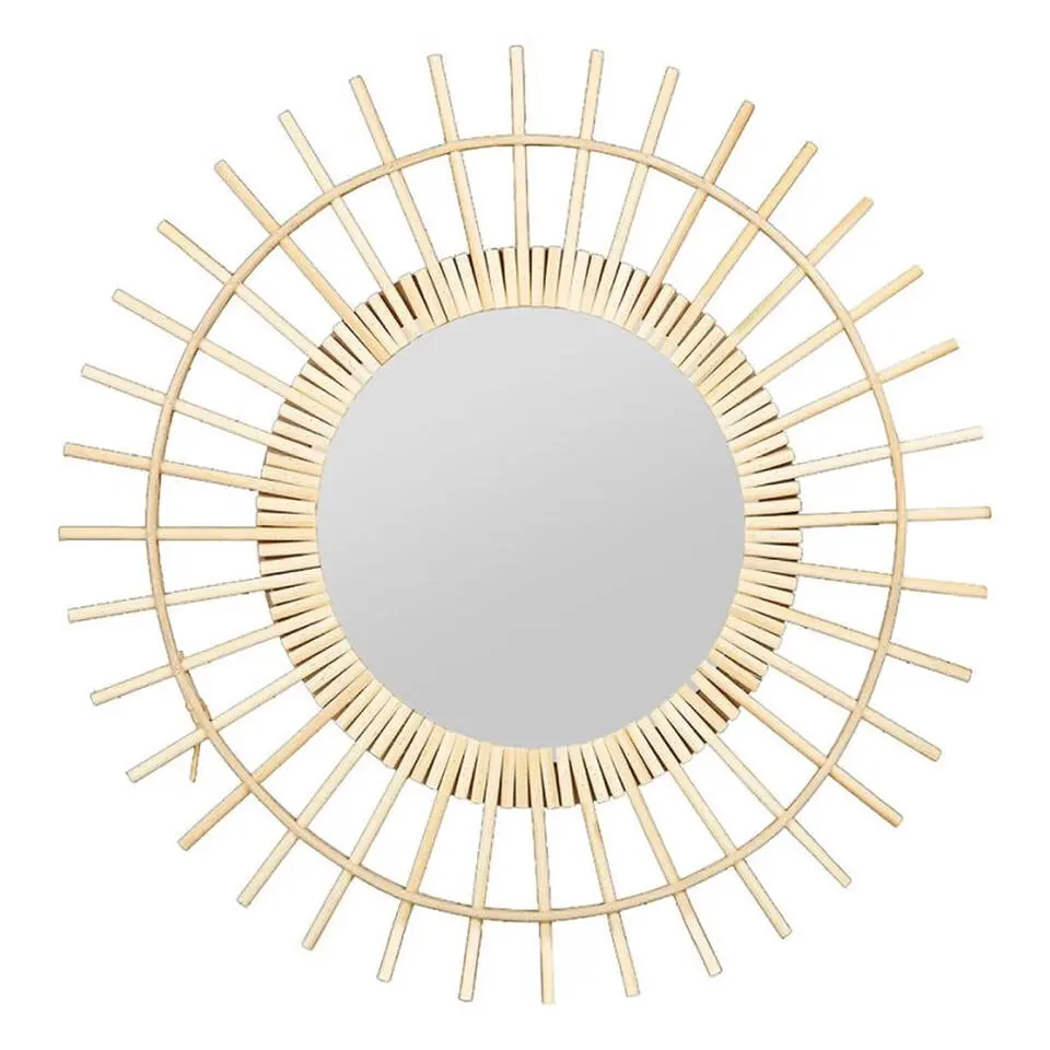 Ostaria Wandspiegel Sun - zon - rotan - D55 cm - boho spiegel