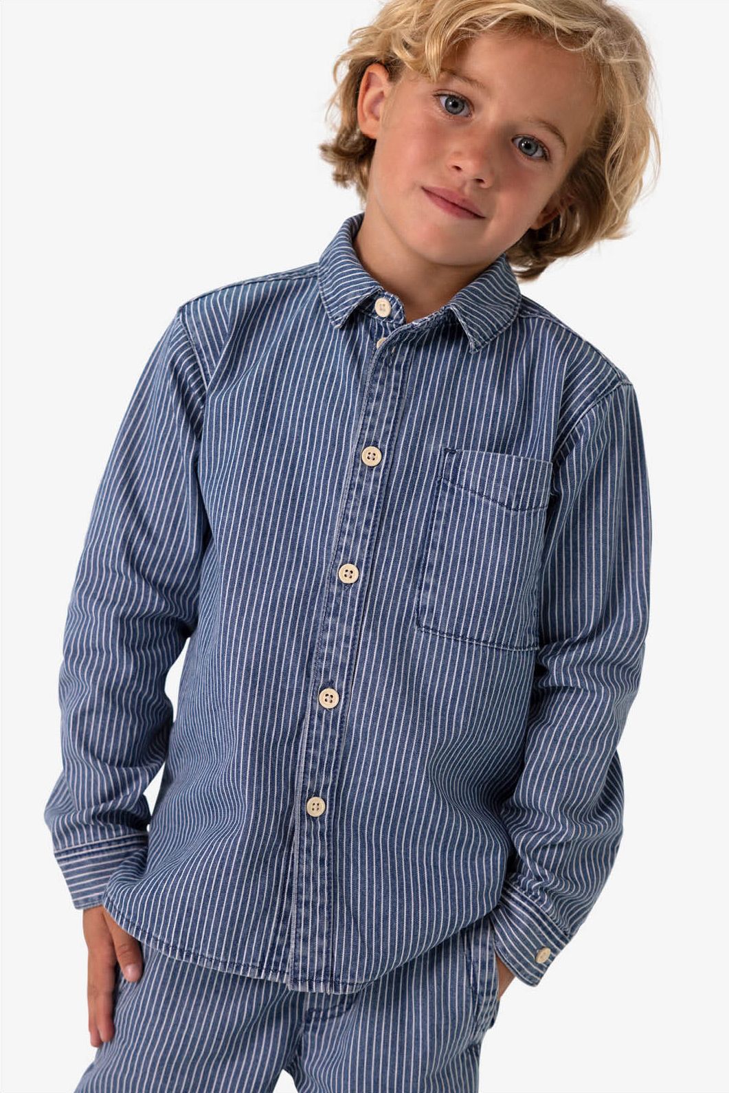 Denim gestreept overhemd
