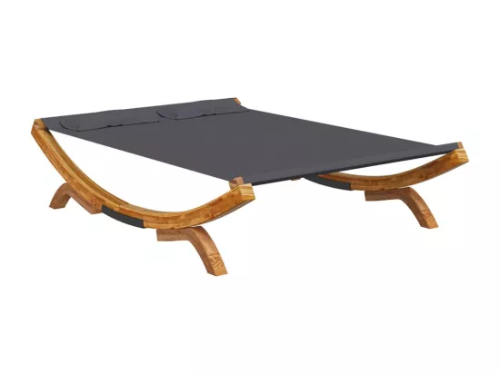 Lit de repos extérieur 165x188,5x46 cm Bois courbé Anthracite