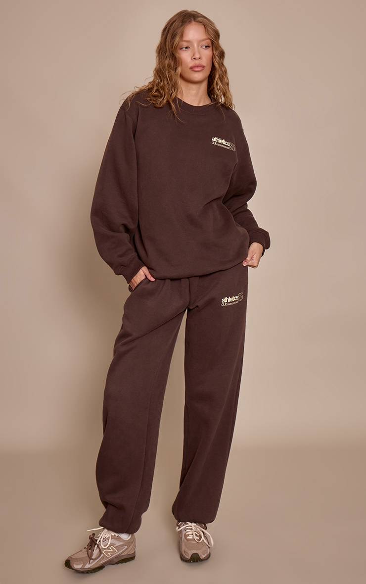 Chocolat Pantalon De Jogging En Molleton De Coton Athletics 25 Avec Chevilles Resserrées