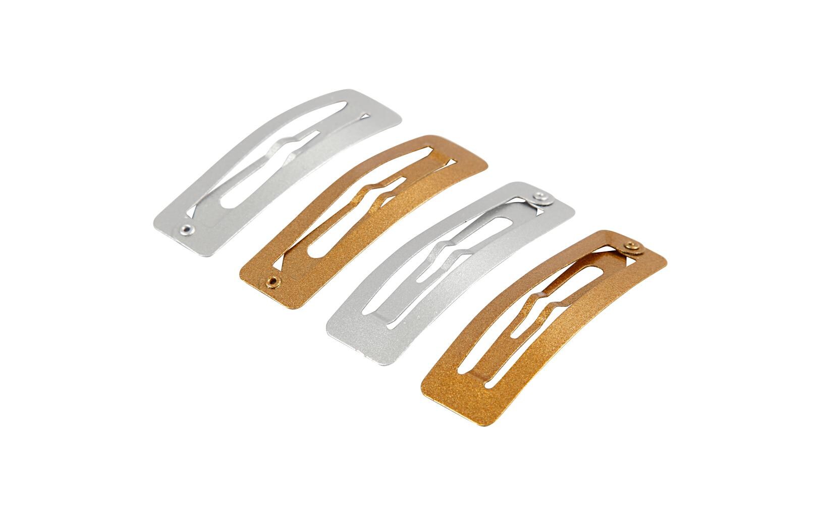 Haar-Clip 5.8 x 1.6 cm 4 Stück, Gold/SilberHaarspangen