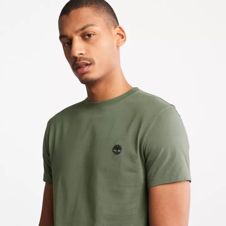 T-shirt coupe slim Dunstan River pour homme en vert foncé