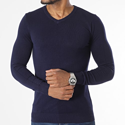 Pull Col V Bleu Marine