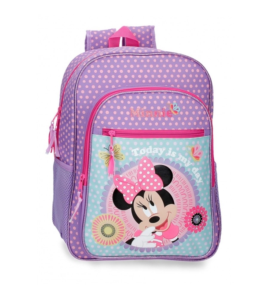 Mochila escolar Disney Minnie Hoje é o meu dia 40 cm lilás