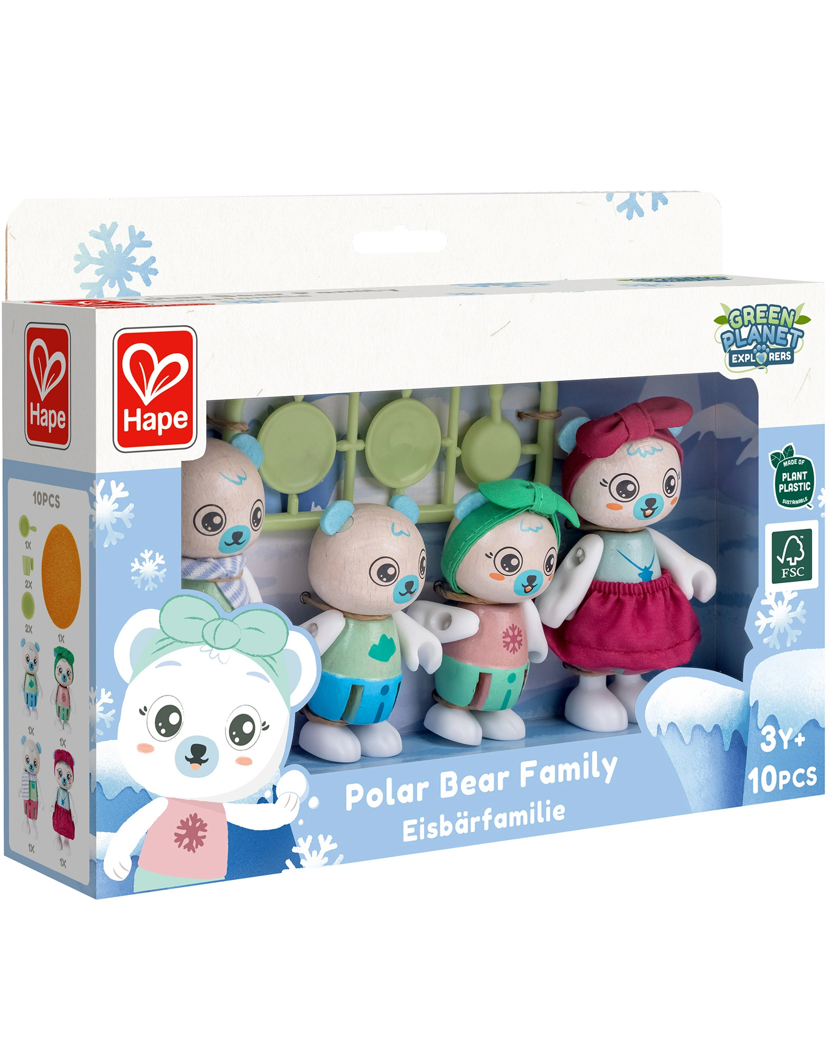 Puppenhaus-Figuren POLAR BEAR FAMILY 10-teilig in bunt