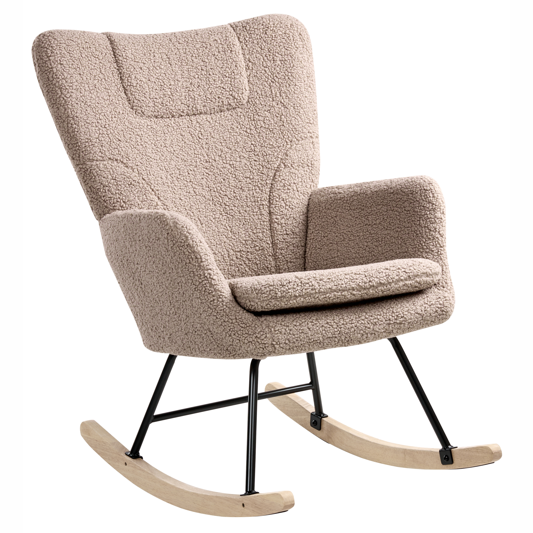 Beliani - SANDVE - Schommelstoel - Taupe - Bouclé