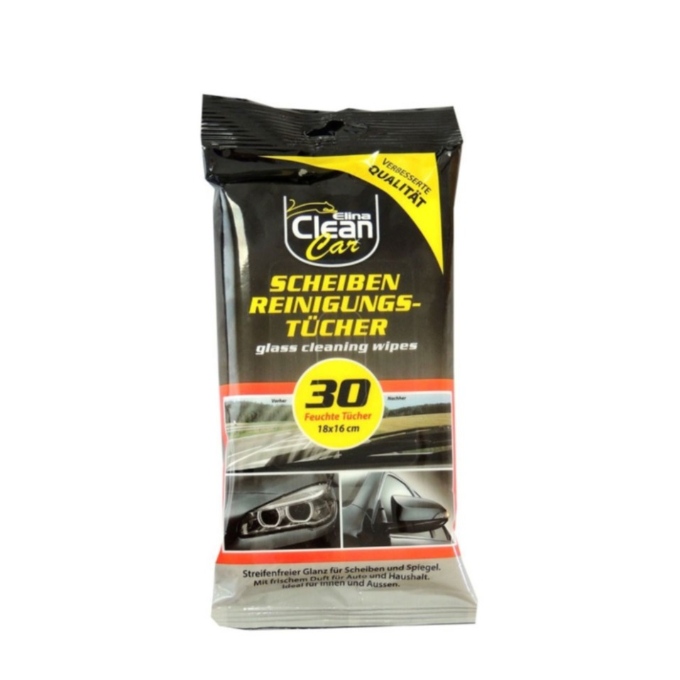 (1 Pack à 30 Stk.) 18x16cm Auto Scheiben Reinigungs Tücher KFZ Feuchttücher
