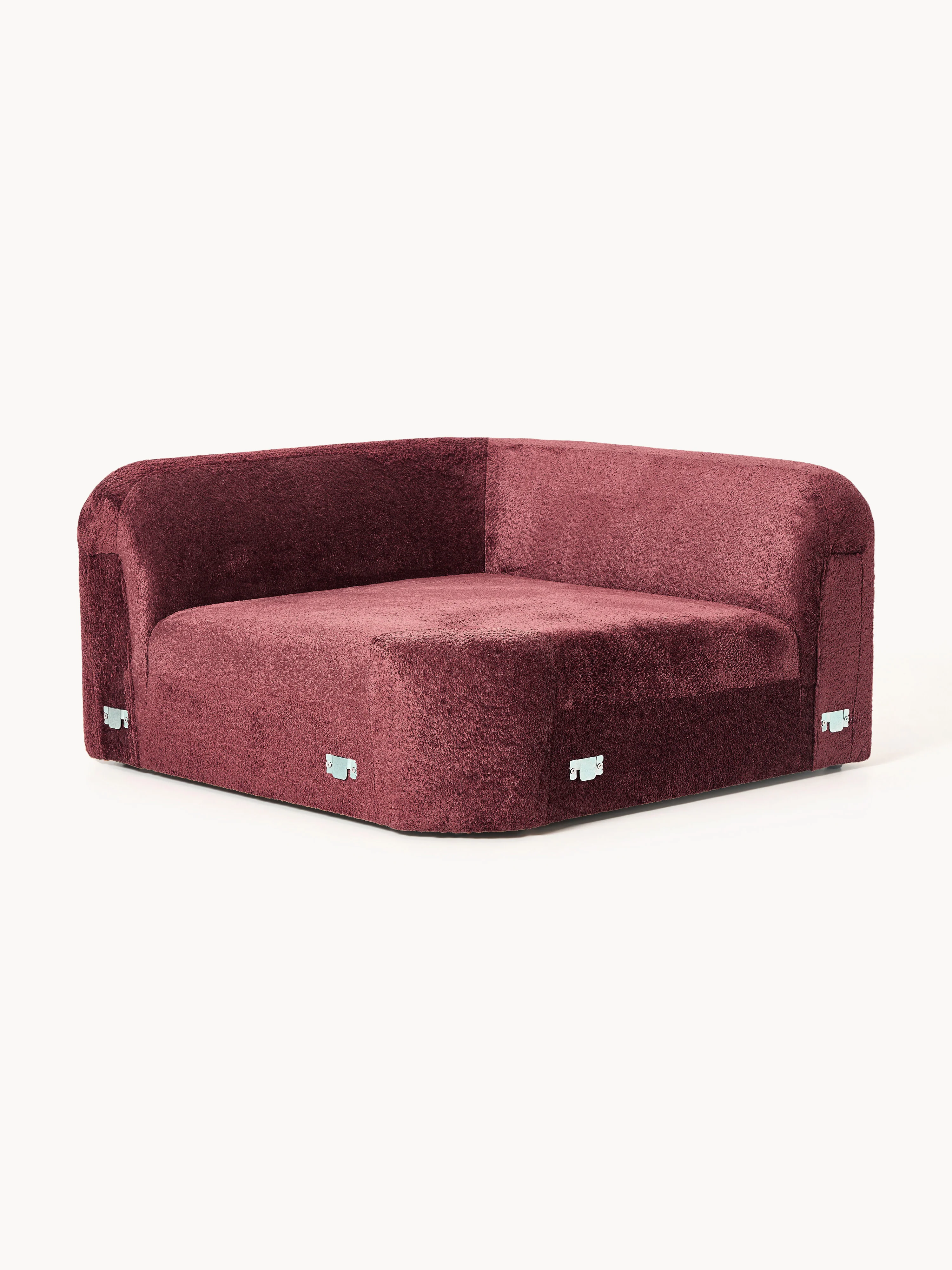 Afgeronde hoekmodule Wolke van teddy-bouclé
