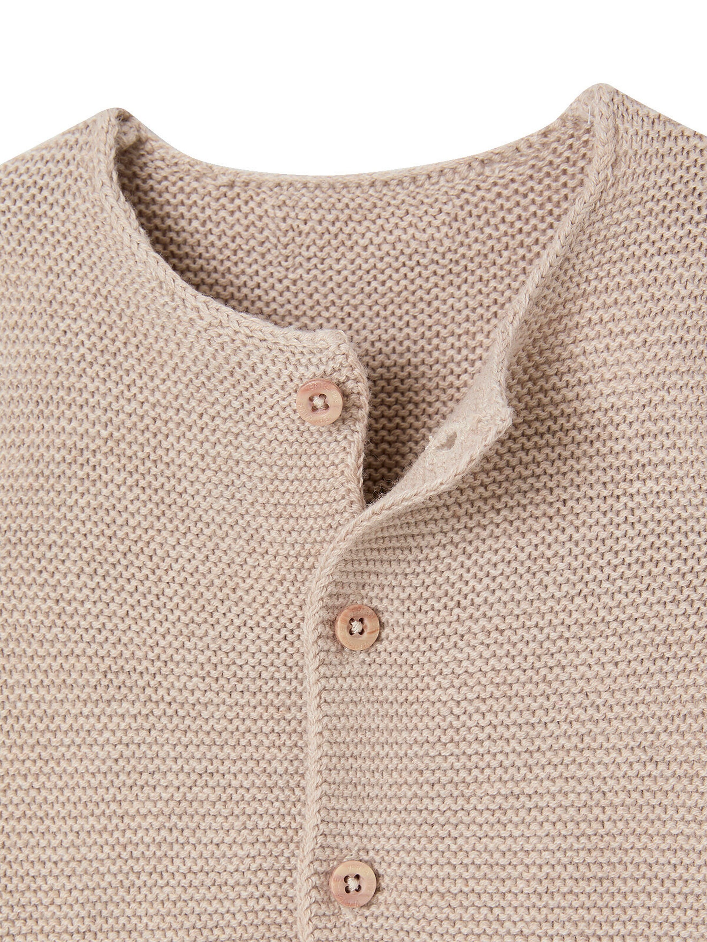 Vertbaudet Baby Strickjacke aus Baumwolle BASIC beige meliert
