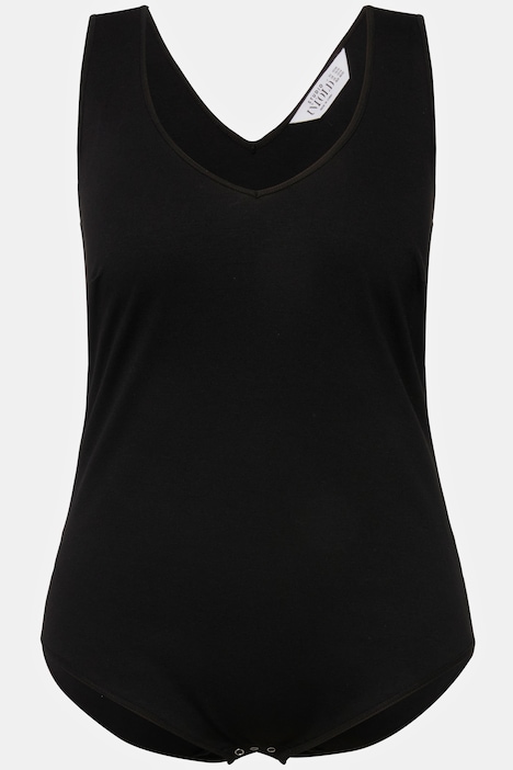 Body, Slim Shape, Punto-Jersey, doppelter V-Ausschnitt