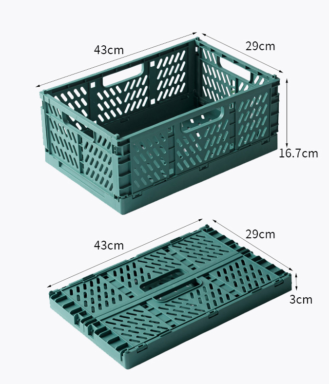 (43x29cm) Faltbarer Aufbewahrungs Korb Deko Faltkiste Organizer Klappkorb - Grau