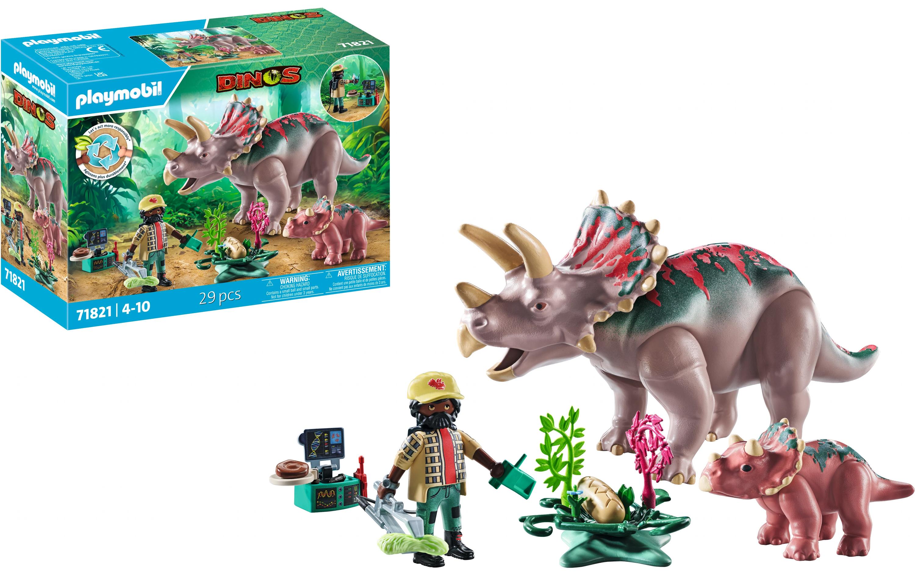 Dinos Triceratops mit Jungtier 71821Spielfiguren-Set