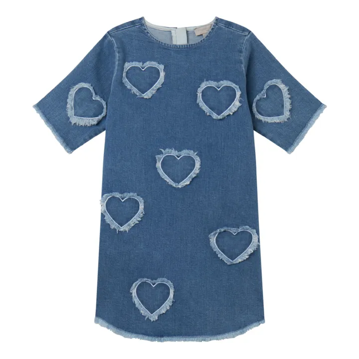 Stella McCartney Kids Robe Denim Cœur | Bleu