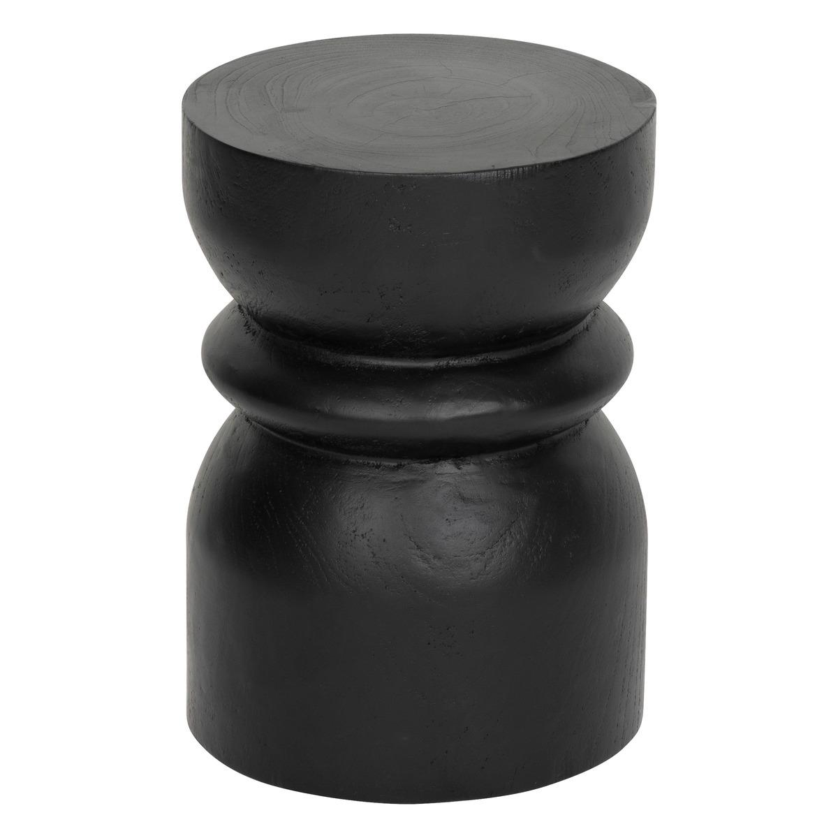 TABLE CAFE TOTEM JAFAR BOIS NOIR H.39.5CM