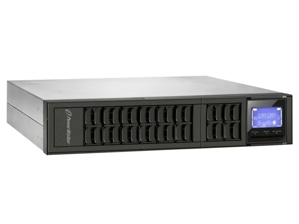 PowerWalker VFI 2000CRM LCD, Dobbeltkonvertering (online), 2 kVA, 1600 W, Sine, 110 V, 300 V