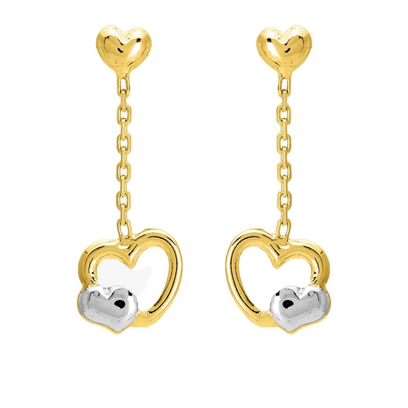 Boucles d'oreilles femme - Or 18 Carats - Coeur