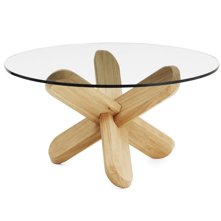 Normann Copenhagen Ding bijzettafel 75 transparant/eiken