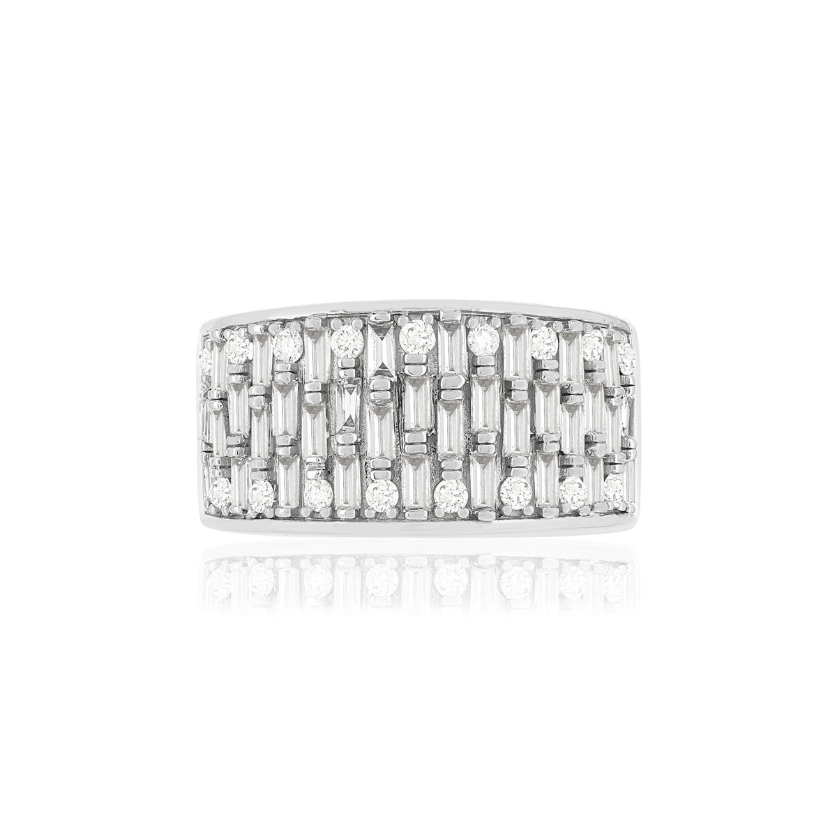 Bague or blanc 750 diamants