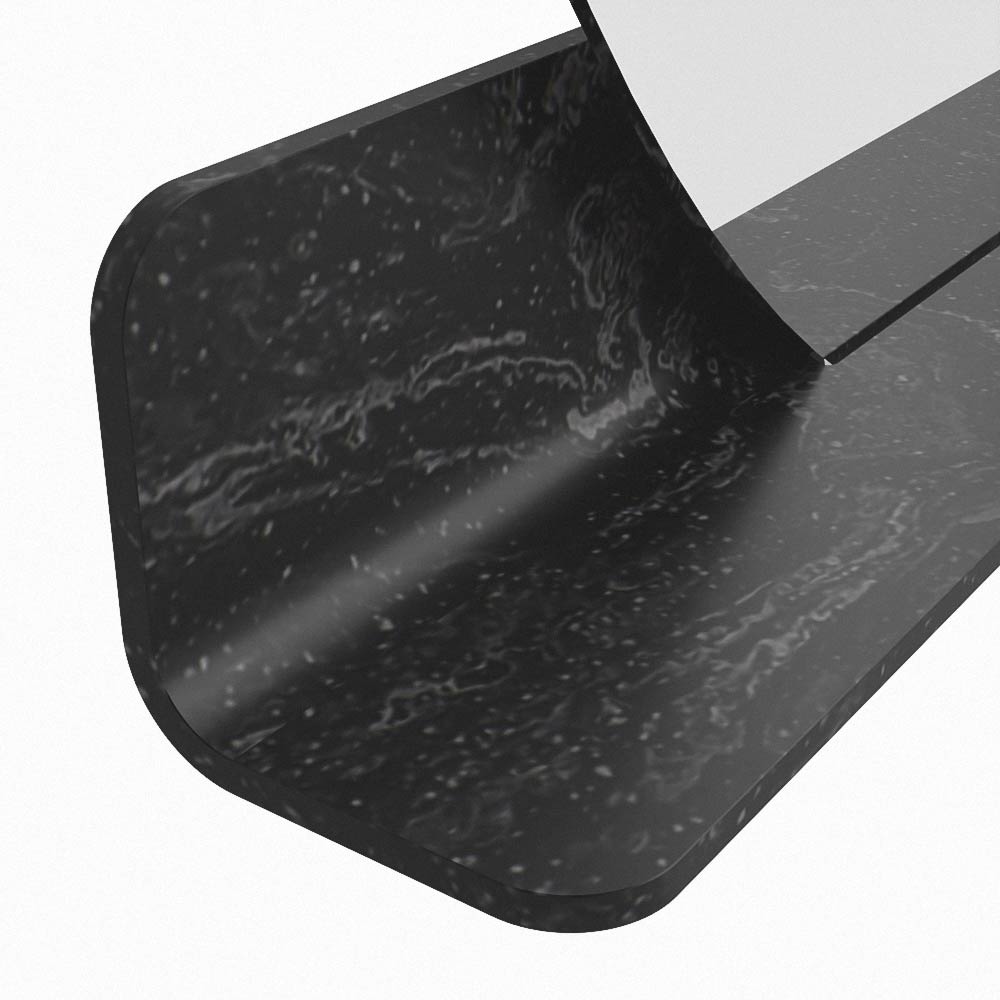 Mondiaz Spot spiegel rond Ø120cm met planchet lava