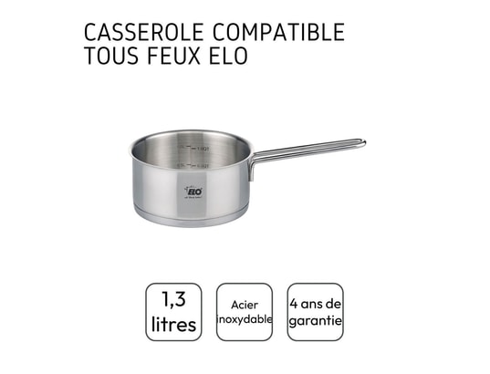 ELO - Casserole en inox 16 cm capacité 1,3 litres citrin ref.7243...