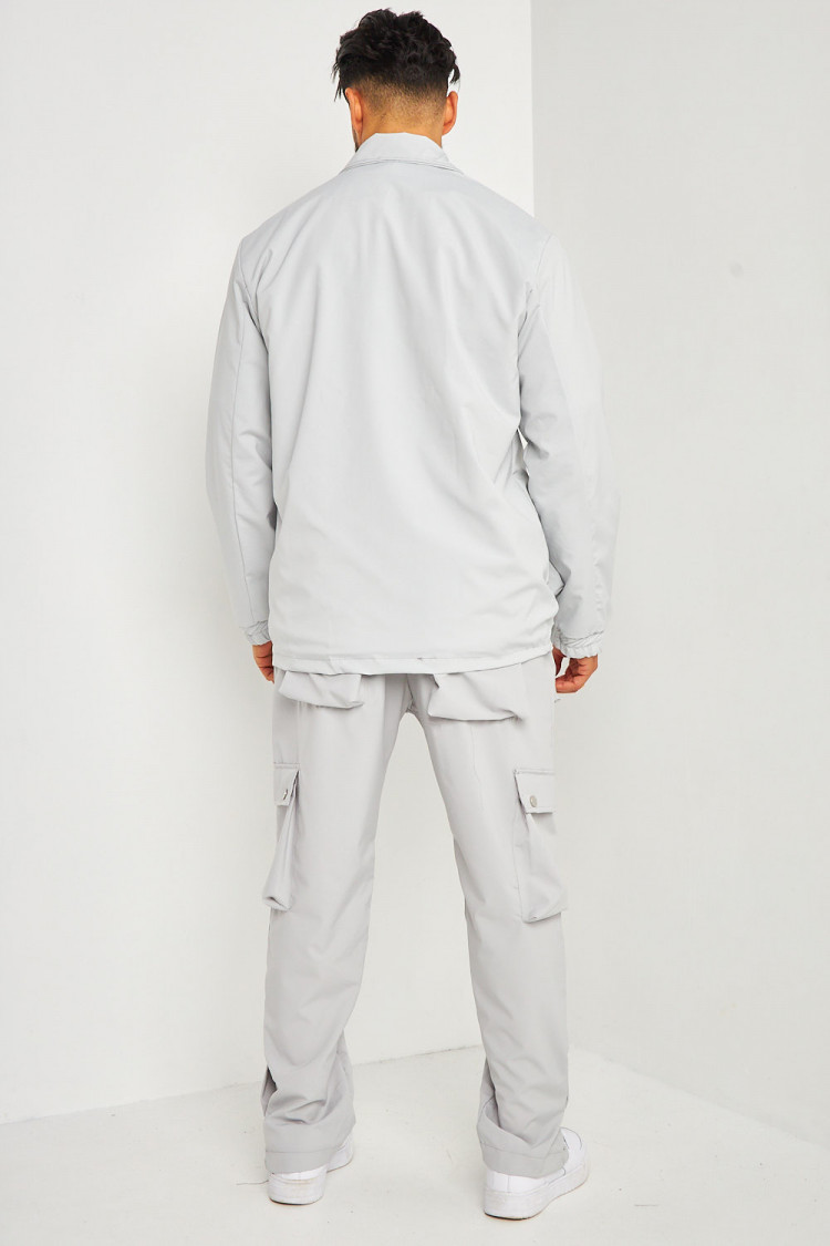 Ensemble veste + pantalon cargo multipoches gris