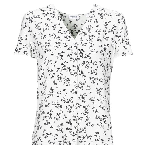 Esprit - SKI V NECK BLOU - Blanc