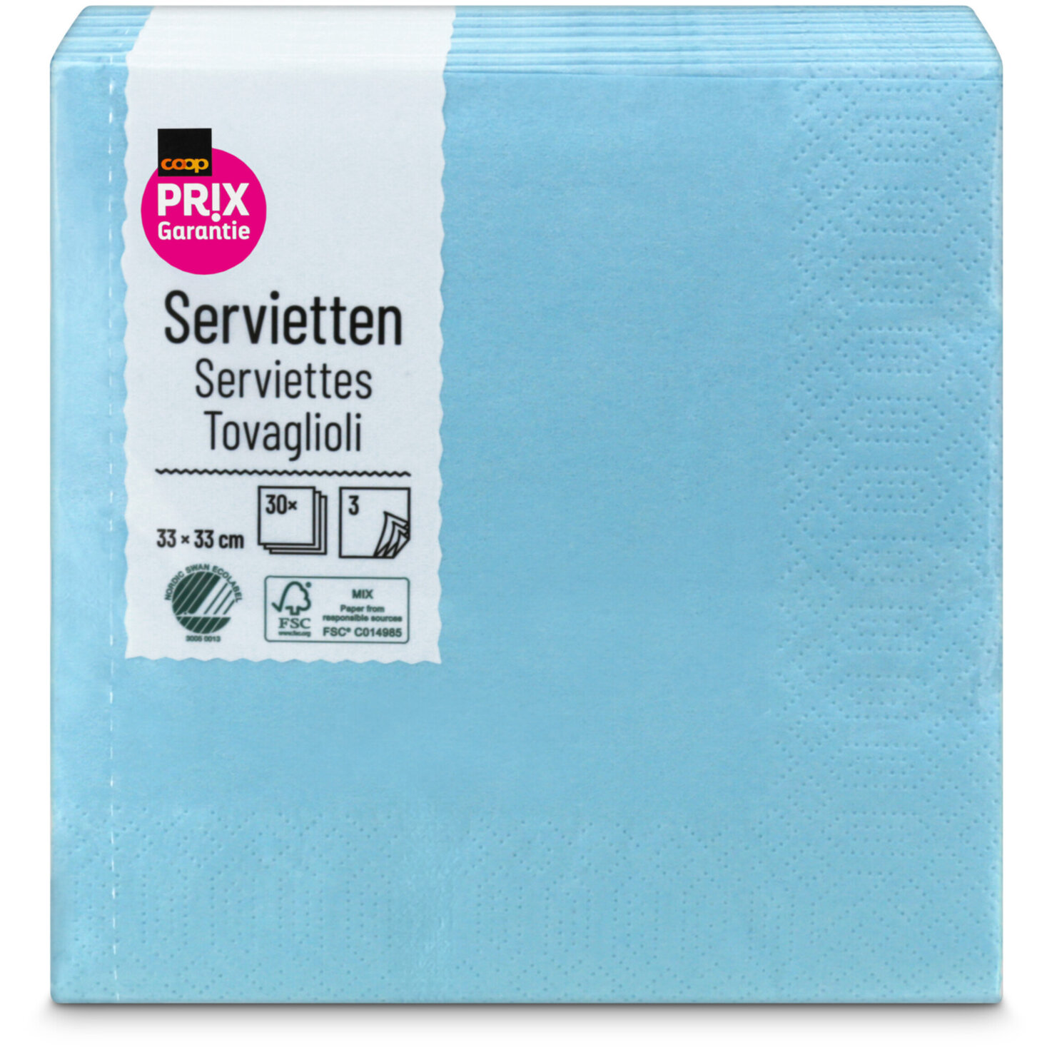 Prix Garantie Servietten mintblue 33cm 30 Stück
