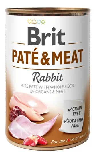 Brit Pate & Meat vådfoder m. kanin - 400 g.