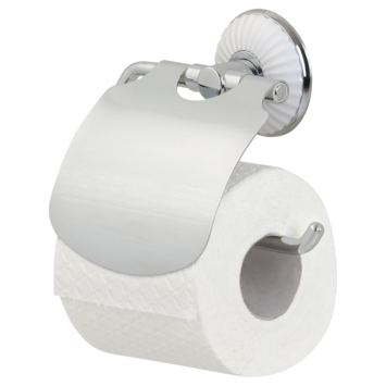 Tiger Ivy toiletrolhouder chroom/wit met klep