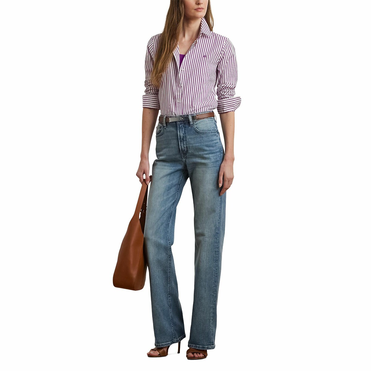 Blusa listrada de mangas compridas LAUREN RALPH LAUREN