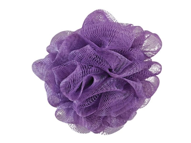 MSV Duschschwamm 3 Stück, 10 x 10 cm, Violett Badeschwamm