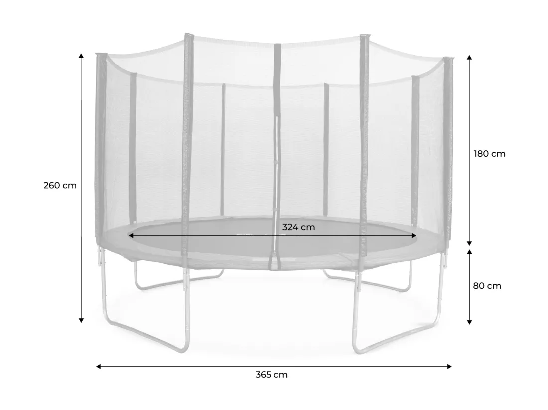 Trampoline rond Ø 370cm bleu avec son filet de protection - Saturne - Trampoline de jardin 370 cm 3m | Qualité PRO. | Normes EU