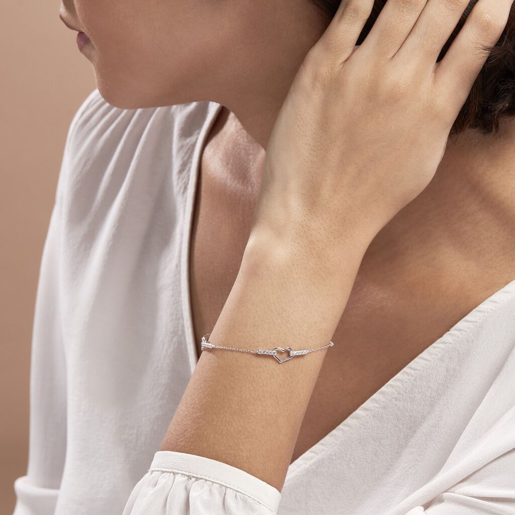 Bracelet Triple Argent Blanc Oxyde De Zirconium