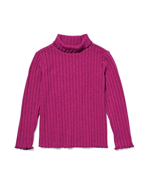 pull col roulé fille rose