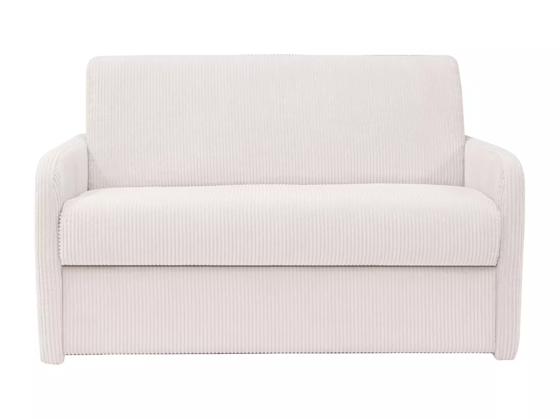 Fauteuil convertible express en velours côtelé beige - Couchage 100 cm - NADOA