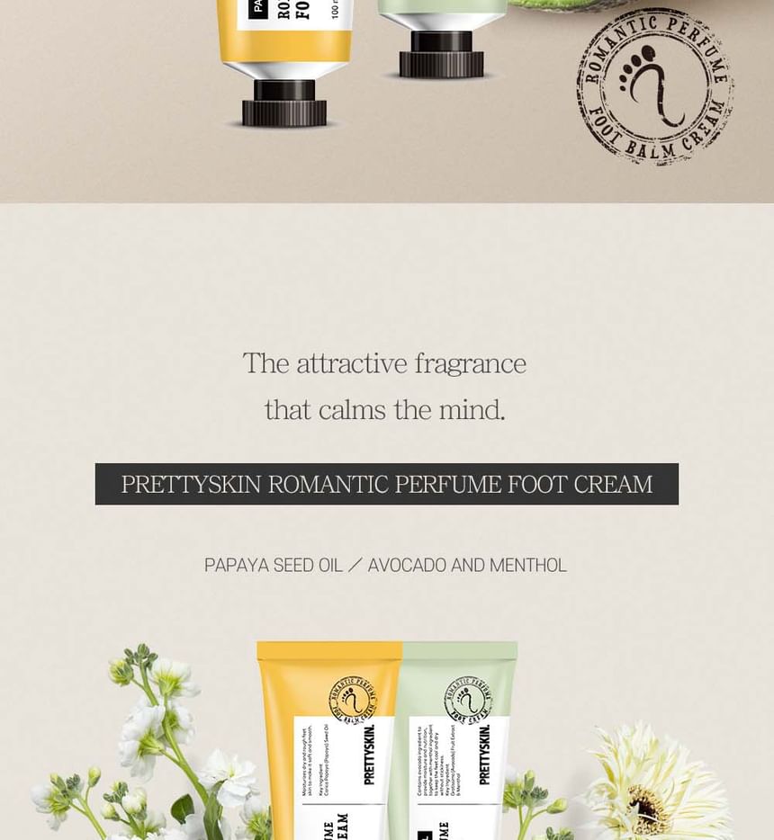 Mooie huid - Romantische Parfum Voetcrème - 4 Soorten