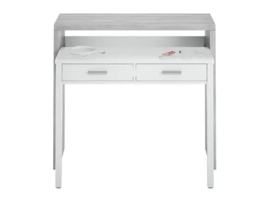 Bureau console extensible 2 tiroirs L100 cm