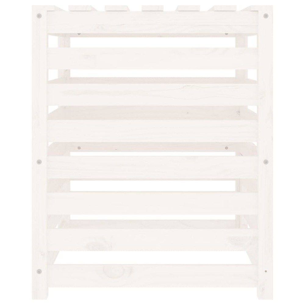 Composteur blanc 63,5x63,5x77,5 cm bois massif de pin