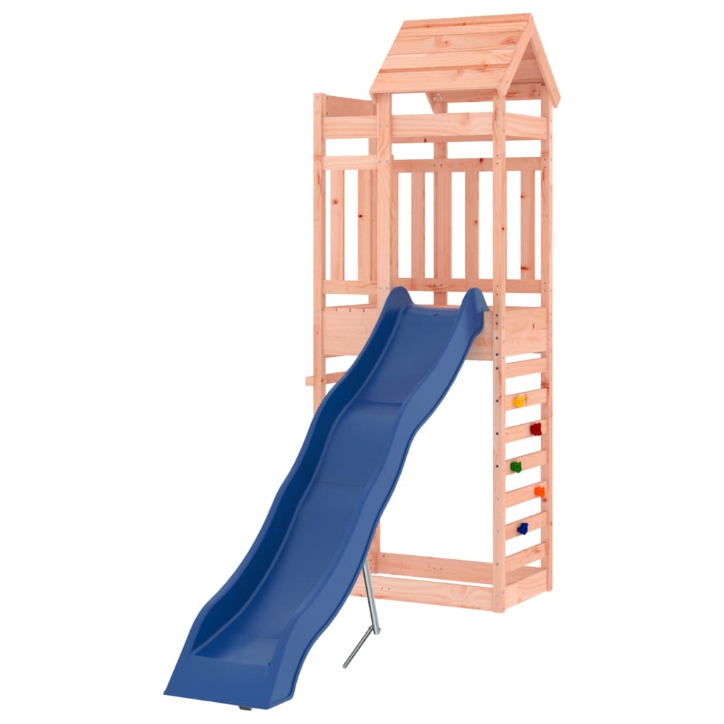 Aire de jeux d'extérieur balançoires toboggan portiques robuste jeux jardin 237 x 90 x 239 cm bois massif de douglas 02_00050