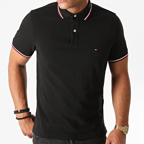 Polo Manches Courtes Core Tommy Tipped 3080 Noir