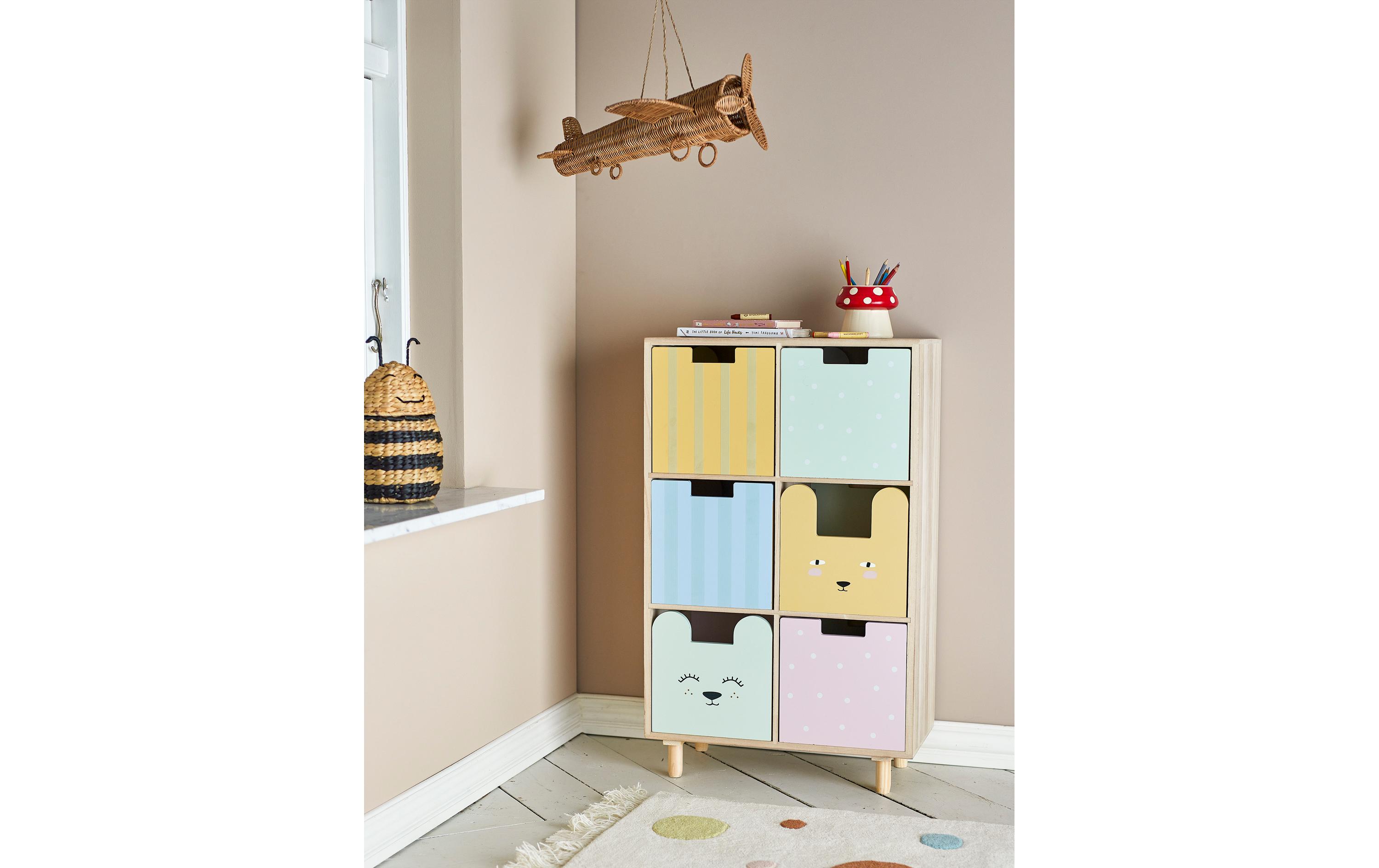 Bücherregal Call mit Schubladen Natur, Paulownia<br>Kinderregal für Bücher und Spielzeug
