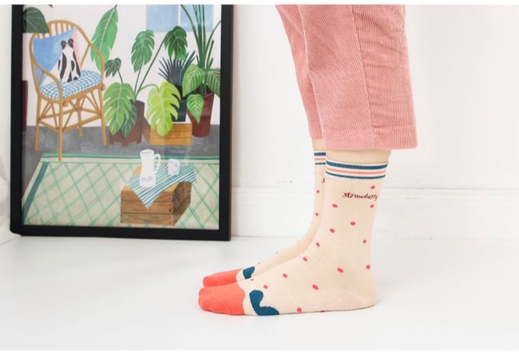 Lychee - Aardbeienprint Sokken