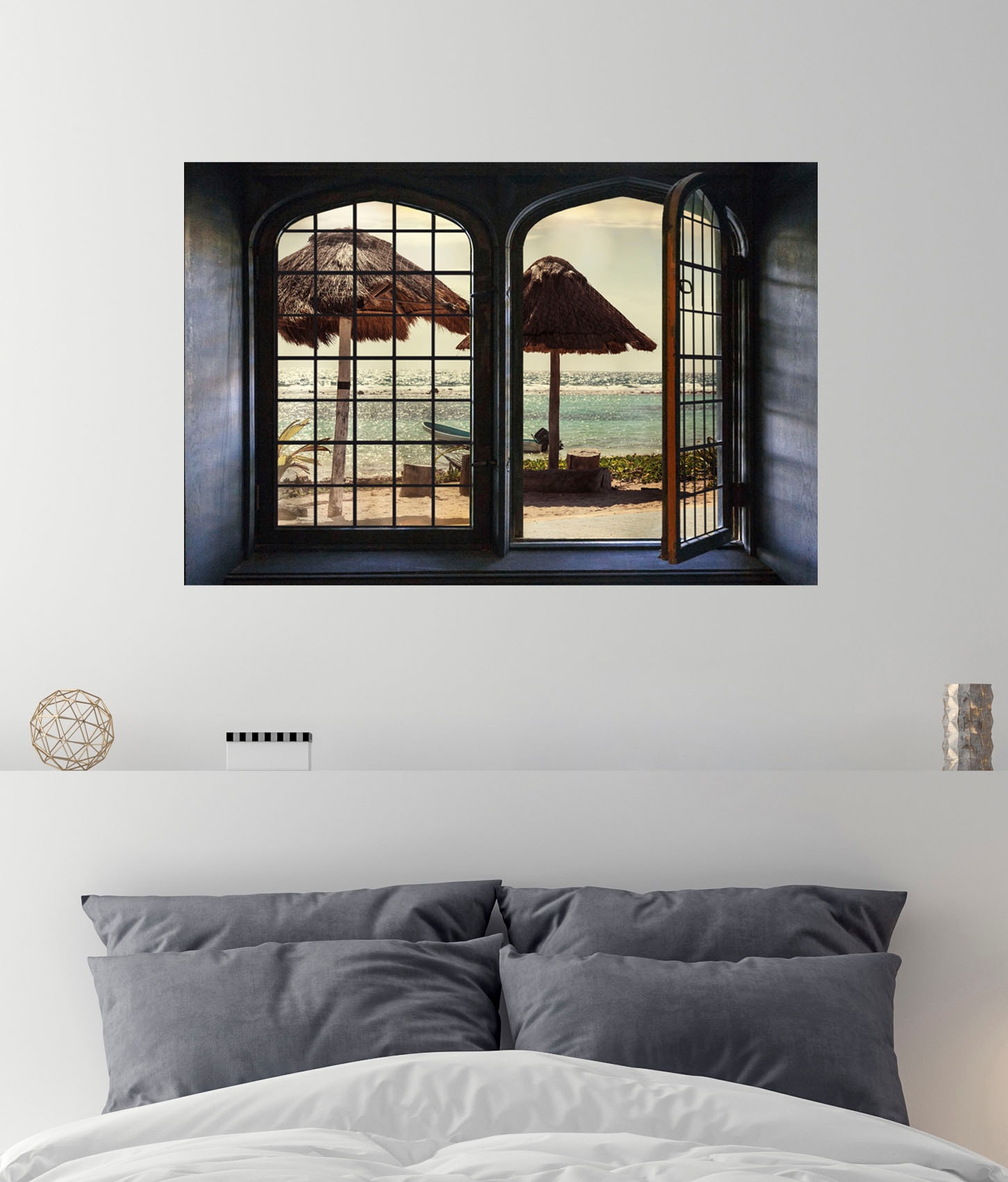queence Wandsticker »Urlaub« Wandsticker, Wandbild, selbstklebend, 3D, Fenster