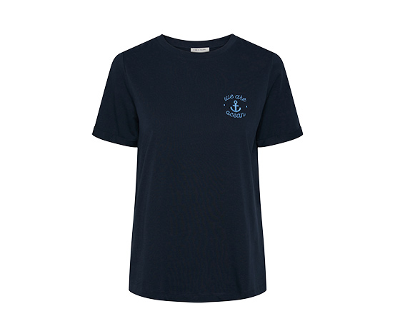 T-Shirt mit Stickerei, dunkelblau