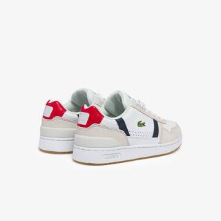 Sneakers T-Clip femme tricolore en cuir et daim Sneakers - Blanc - Lacoste - Femme