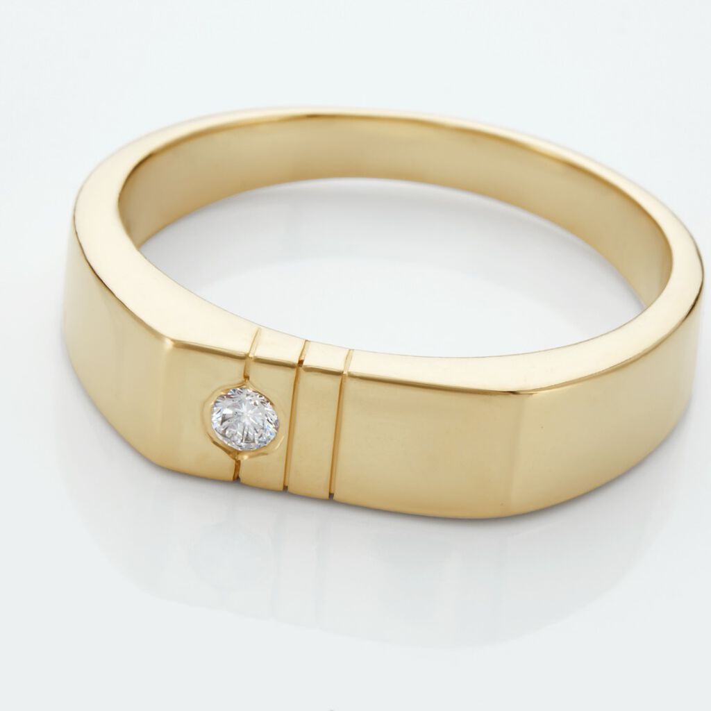 Chevalière Plaqué Or Jaune Alec Oxyde De Zirconium