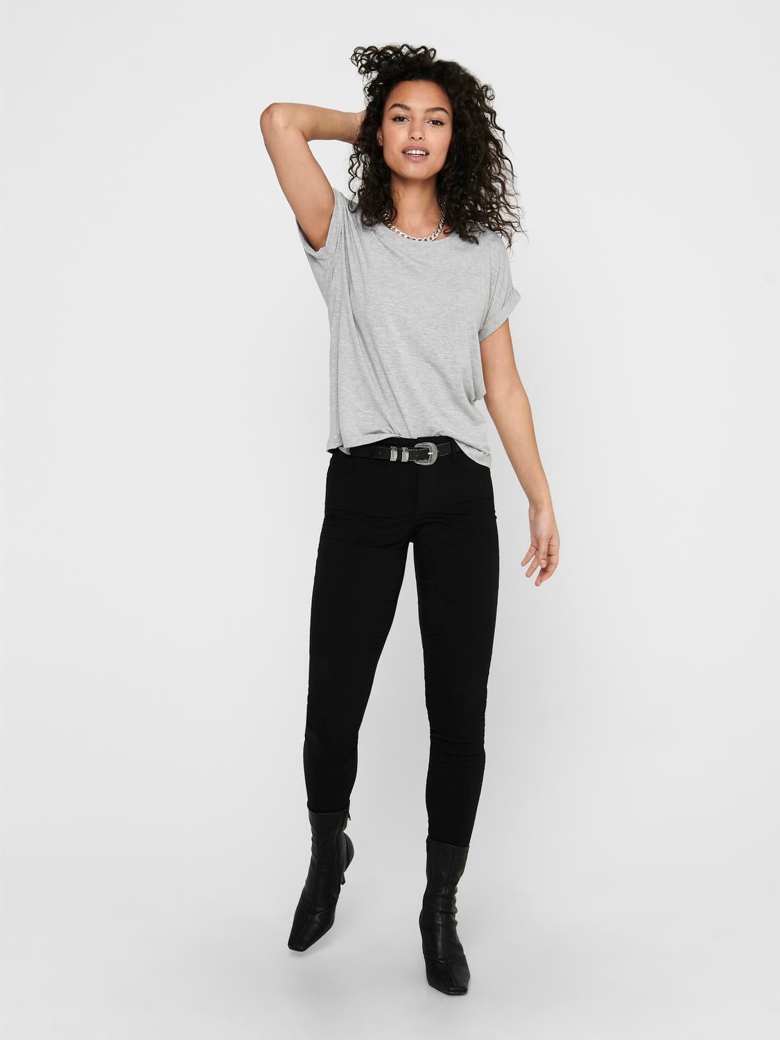 ONLMOSTER Top Light Grey Melange