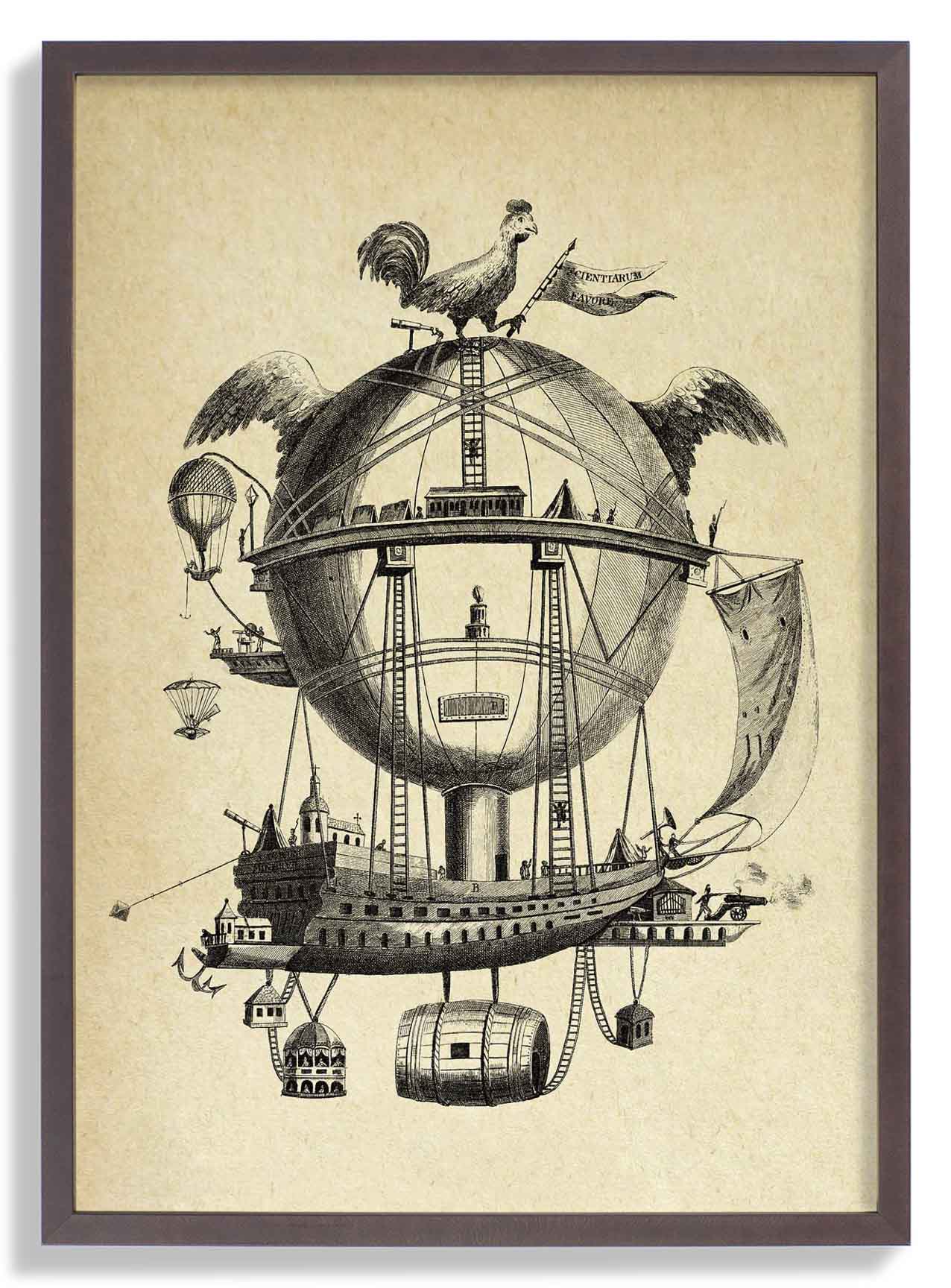 Der unmögliche Ballon - Vintage Transport-Sketch-Idee