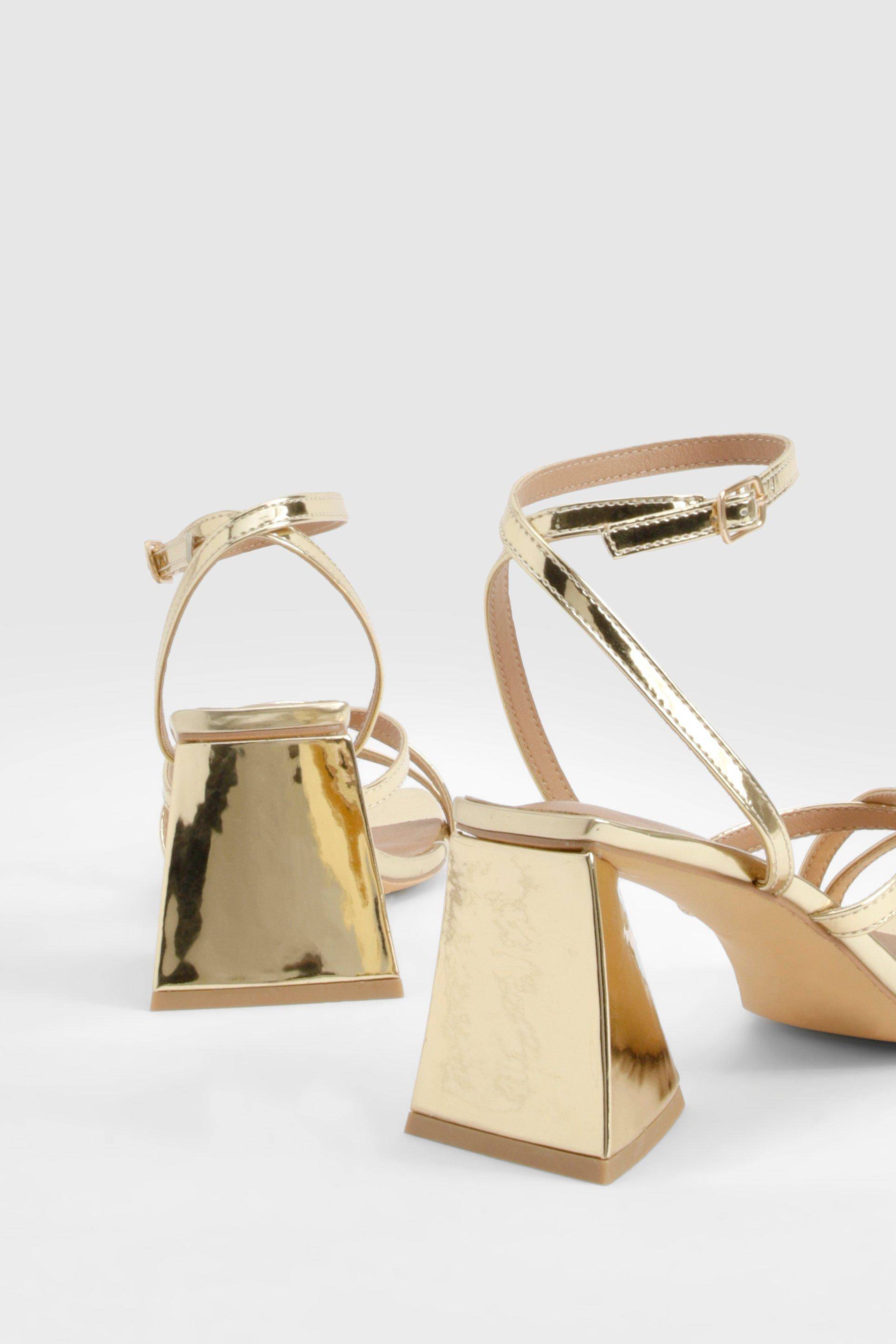boohoo Sandales à bride croisée grande largeur et talon évasé